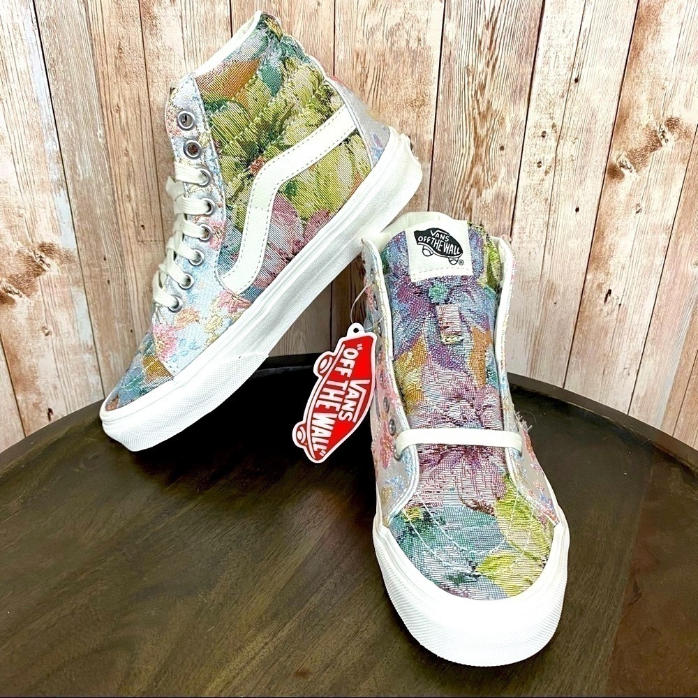 Vans Sk8-Hi Floral Tapestry High Top Sneakers Size 5 Women - Picture 2 of 11